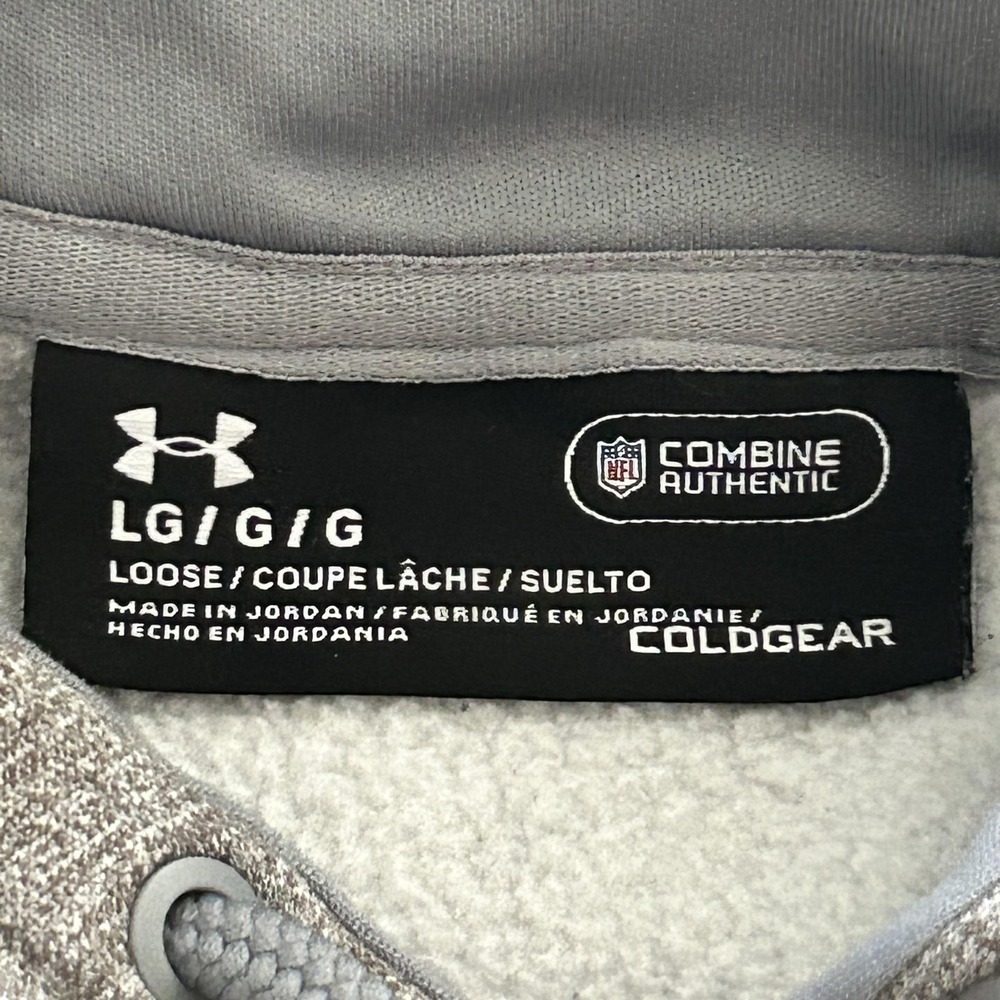 Minnesota Vikings Hoodie Mens Large Gray NFL Combine Under Armour Sweatshirt - Picture 3 of 11